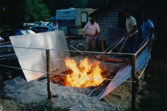 Bike Rally in Union 1989  Getting ready for bean hole beans  Photo courtesy of Evelyn Cookson