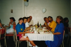 Nova Scotia August 89  Banquet at Rally in Trenton NS in 1989  Bernadette, Mike, Evelyn, Bob  Barbara, Rubin, ?, ?  Photo courtesy of Evelyn Cookson