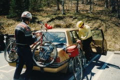 Mother's Day 1990 in Bar Harbor  Carl Akins, Charlie LaFlamme at Eagle Lake  Photo courtesy of Evelyn Cookson