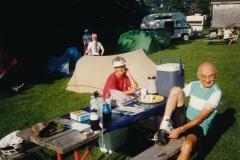 Duck Puddle Campground, Bike Rally 1990  Ketra, Ellen Brown, Owen  Photo courtesy of Evelyn Cookson