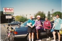 Breakfast ride to Two Trails 9/20/92  Rich, Irene, Ellen, Nola  Photo courtesy of Evelyn Cookson