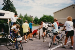 Machias trip 1993  Bob S, Patty, Rachel, Bill C, Charlie, Bill S, Roger, Margaret, Maggie  Photo courtesy of Evelyn Cookson