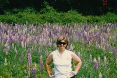 Machias trip 1993(?)  (Note film was dated 11/17/1990 but lupines unlikely that time of year -Ed.)  Photo courtesy of Evelyn Cookson