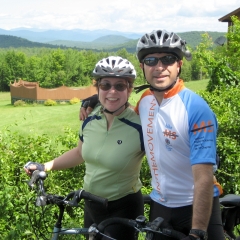 andy and laura on the brownfield is beautiful ride, maine bike rally, brownfield, me  Ron Levere photo