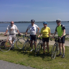 The Yarmouth Saturday ride stops along the East End in Portland, en route to Standard Baking Co.